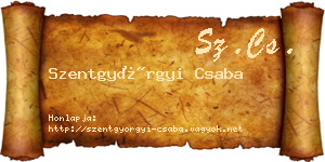 Szentgyörgyi Csaba névjegykártya