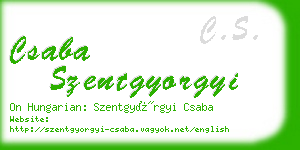 csaba szentgyorgyi business card